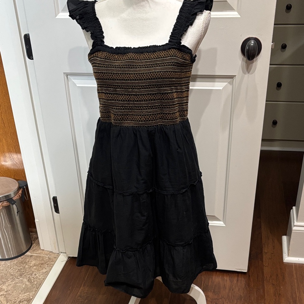 J. Crew Black and Tan Dress
